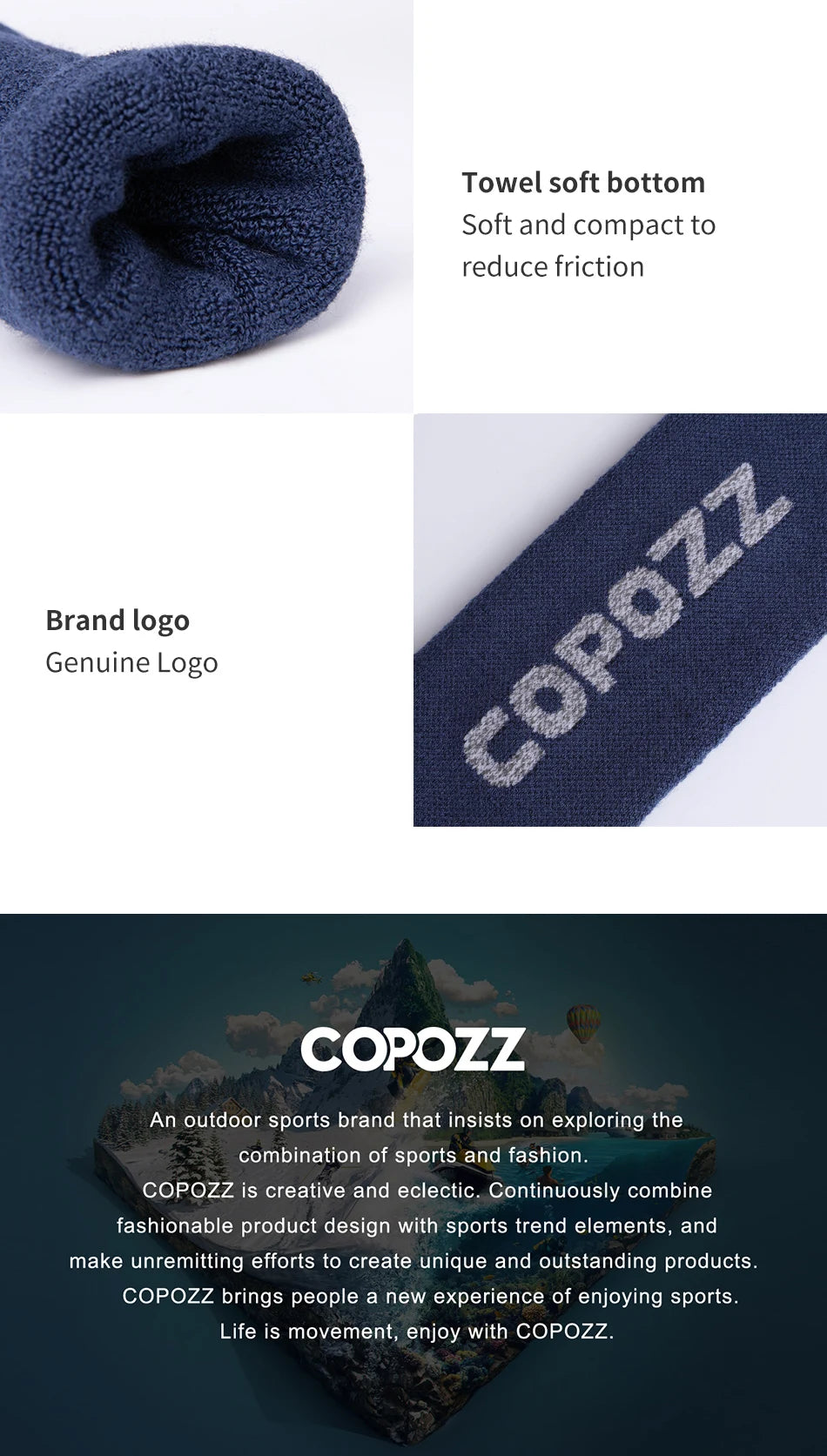 COPOZZ Winter Men Women Thermal Ski Socks Warm Wool Cycling Soccer Snowboard Socks Thickened High Tube Moisture Absorption Socks