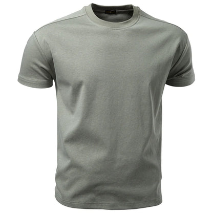 AIOPESON Men's Cotton O-Neck T-Shirt Soft Touch Comfortable Solid Color 8 Options Breathable Lightweight Casual Daily Tee