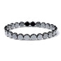Men Hematite Bracelet Loss Weight No-magnetic Black Hematite Bead Bracelet Healing Health Therapy Balance Pulsera Jewelry Gift