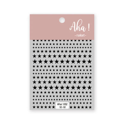 Black White Star 3D Nail Art Sticker Y2K Pentagram Self-Adhesive Decals Laser Shiny Glitters Starlight Manicure Ornaments Slider