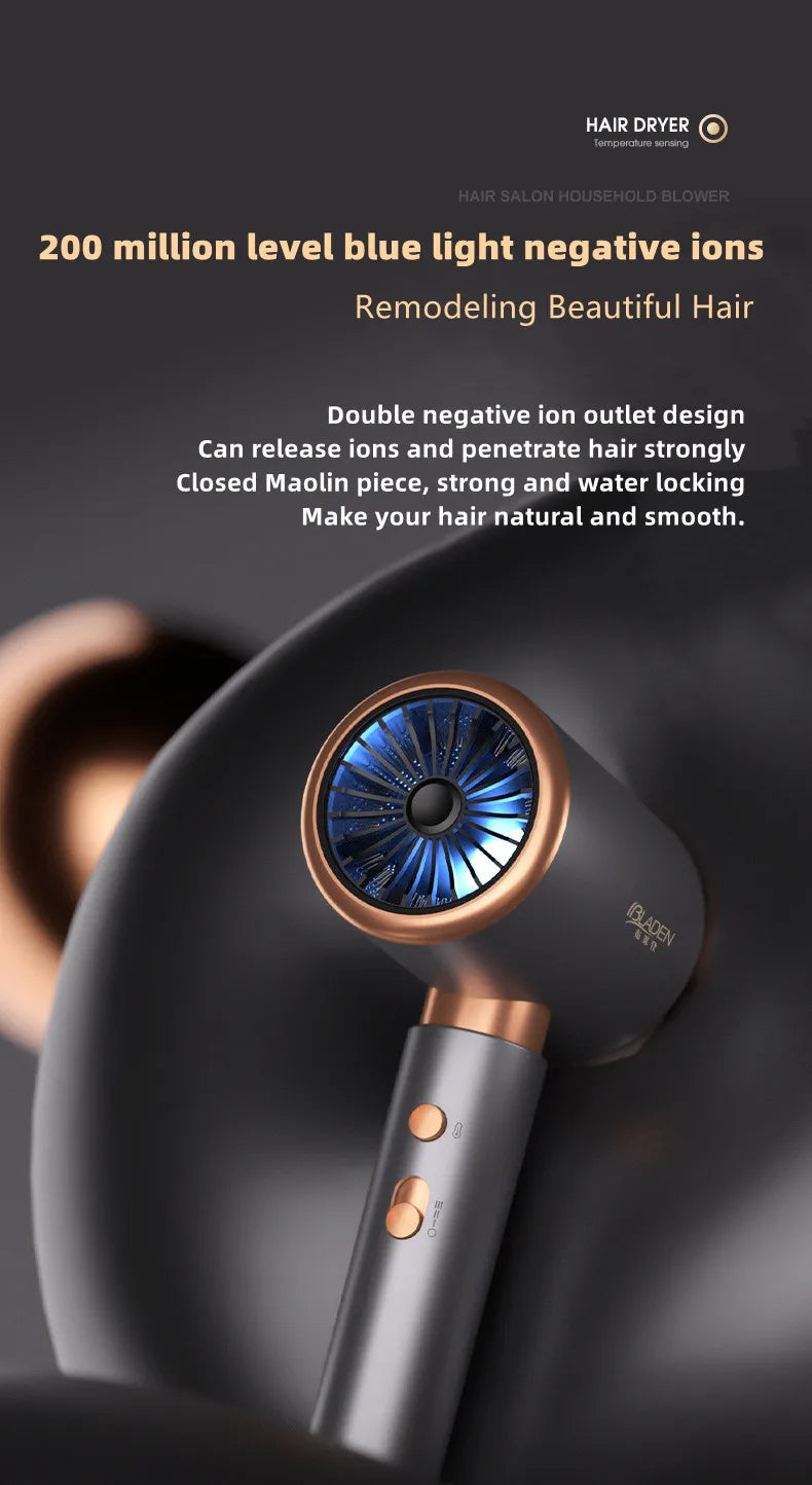 Hot Selling Professional Hair Dryer Negative Ion High Power Blue Light Foldable Electric Hair Dryer Salon Hair Tools Home