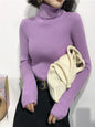 2026 Autumn Winter Sweater Women Knitted Ribbed Pullover Sweater Long Sleeve Turtleneck Slim Jumper Soft Warm Pull Femme
