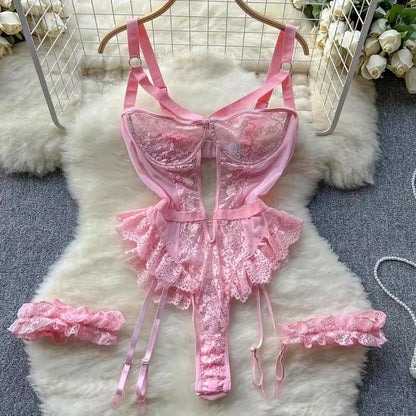 Erotic Underwear Bras Sets For Women Lace Garter Lingerie Intimates 2025 Underwire Bra And Panty Thongs Ladies Underwear Set