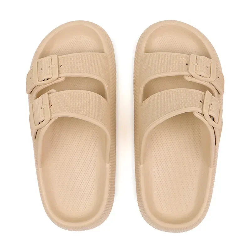 Women Summer Sandals Bathroom Home Slippers Outdoor Beach Slides Cloud Casual Soft Flip Flops Non Slip Men Male House New 2025