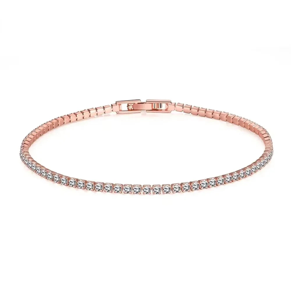 925 Sterling Silver Bracelet 16CM To 19CM Tennis Bracelet 2.5MM Zirconia Anniversary Gift