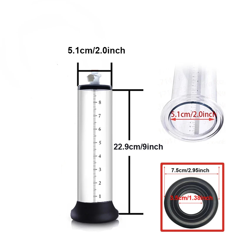 Electric Acrylic Penis Pump Vacuum Pump For Penis Male Penis Enlargement Pump  Penile Training Extender Cock Dick Pump For Men