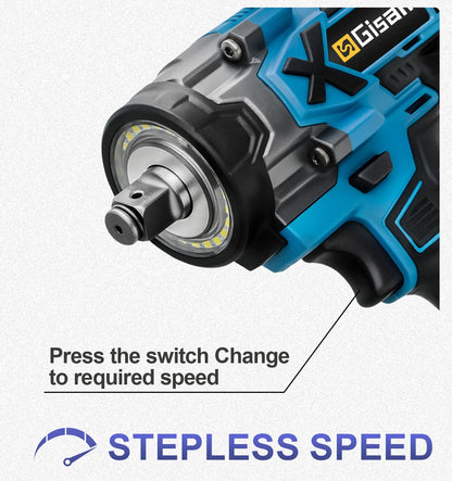 Gisam 900N.M Brushless Electric Impact Wrench 1/2" Cordless High Torque Wrench Drill Screwdrivers Tools For Makita Battery Pin