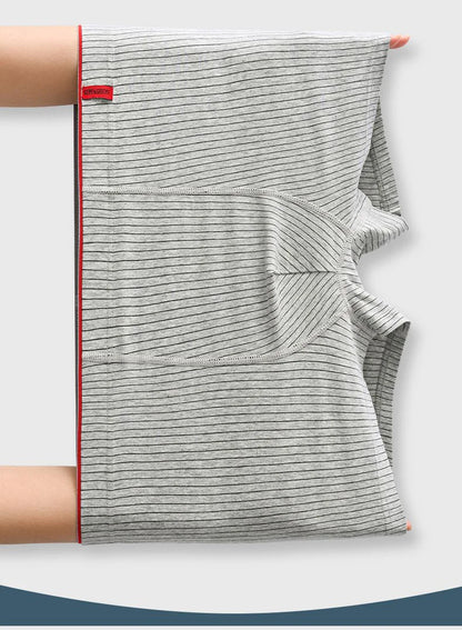 4 Pieces of Men's Boxer Underwear Soft, Breathable and Comfortable Men's Briefs Striped Trendy Personality Casual Loose Boxers