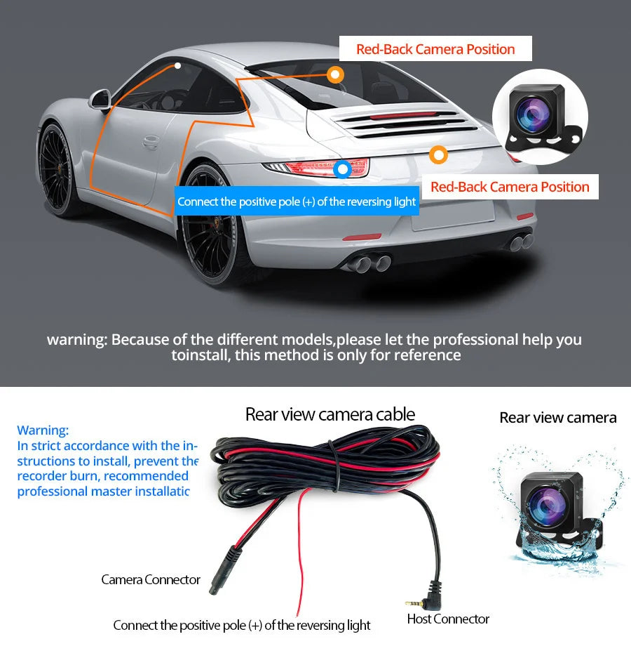 10 Inch Car DVR Car Touch Screen Video Recorder Dual 1080P Rearview Mirror Front and Rear HD Night Vision Camera Mirror