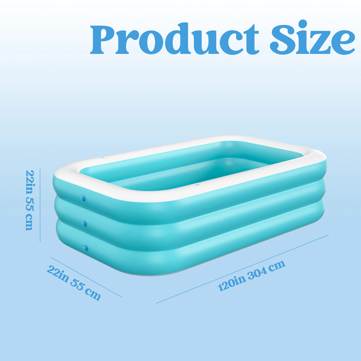 Sloosh 130 x 72 x 22 inches Inflatable pool for adults with seats durable and thick above ground for backyard garden lawn party