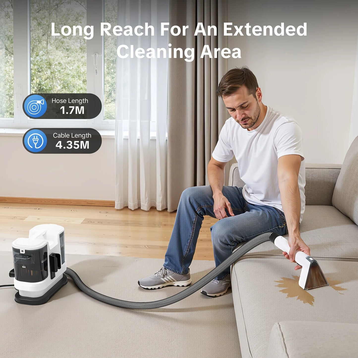 Lubluelu V8 Instant Heated Function Carpet Cleaner Machine 15Kpa Powerful Suction Hot Water Upgrade Portable Carpet Cleaning Machines for Pet Stains with Cleaning Tools & Self-Cleaning for Car/Couch/Rug/Spot