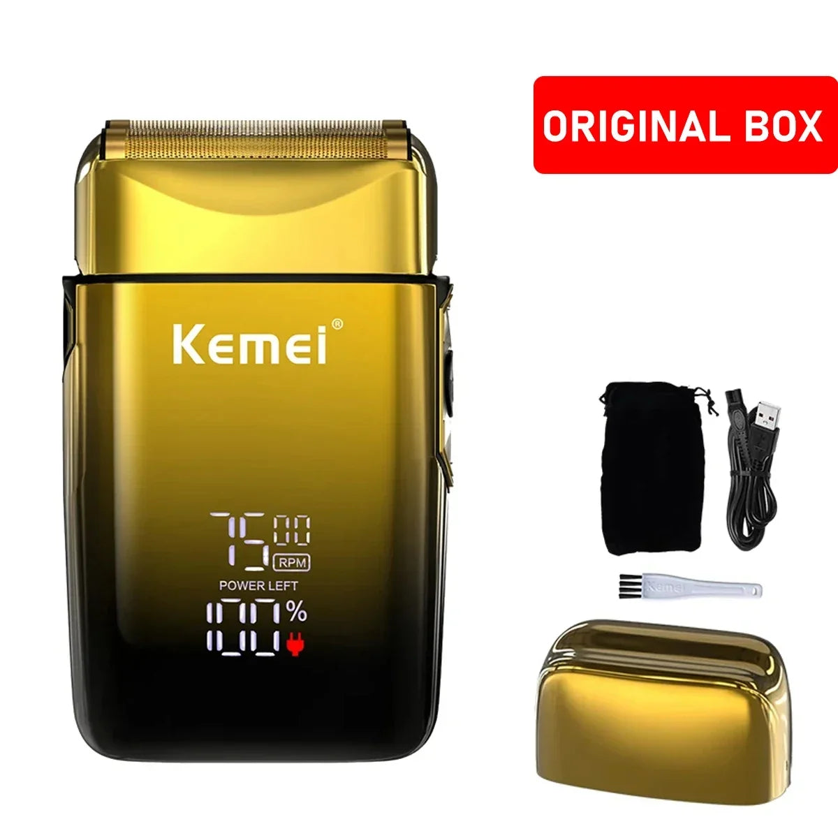 Kemei KM-TX10 Electric Shaver Hair Rechargeable Beard Foil Razor for Men Bald Head Shaving for Men Machine Hair Clippers for Men