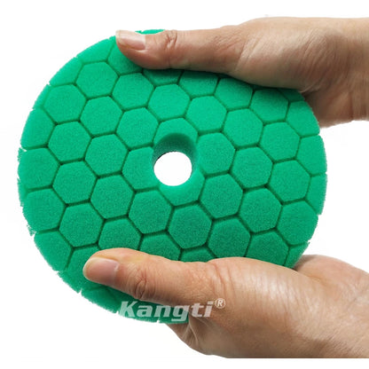 Kangti Buffing Polishing Sponge Pads Kit Car Polisher Soft Wave Foam Waffle Pad Car Wash Cleaning Detailing Tool