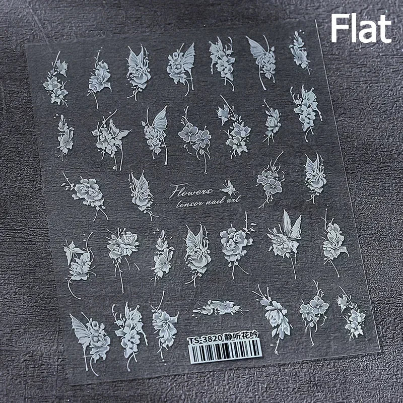 5D Gold Stamped Silver Sun Stars Snake Nail Art Stickers Totems Reliefs Self Adhesive Dark Chinese Style Manicure Decals
