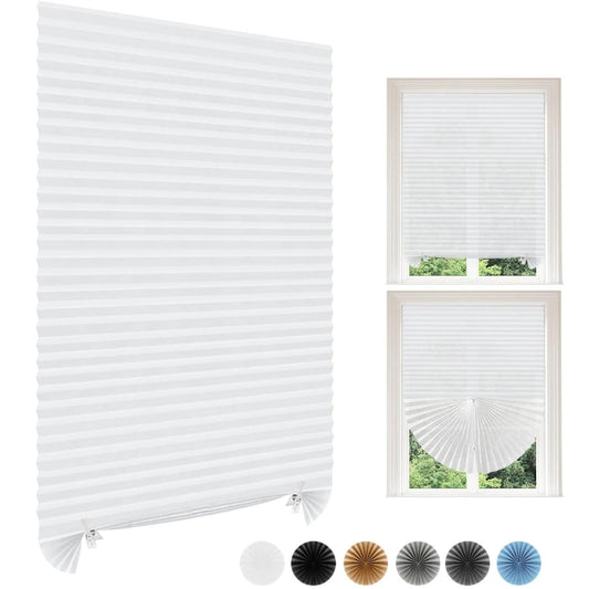 Paper Blinds Temporary Window Blinds Light Filtering No Drill Stick on Cut to Size Cordless Self Adhesive Pleated Windows Shades