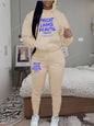 Womens TrackSuit Aesthetic Sweatshirts Sweatpants Two-piece Suit 2025 New Fleece Letter Printing Streetwear Women Hoodie Sets