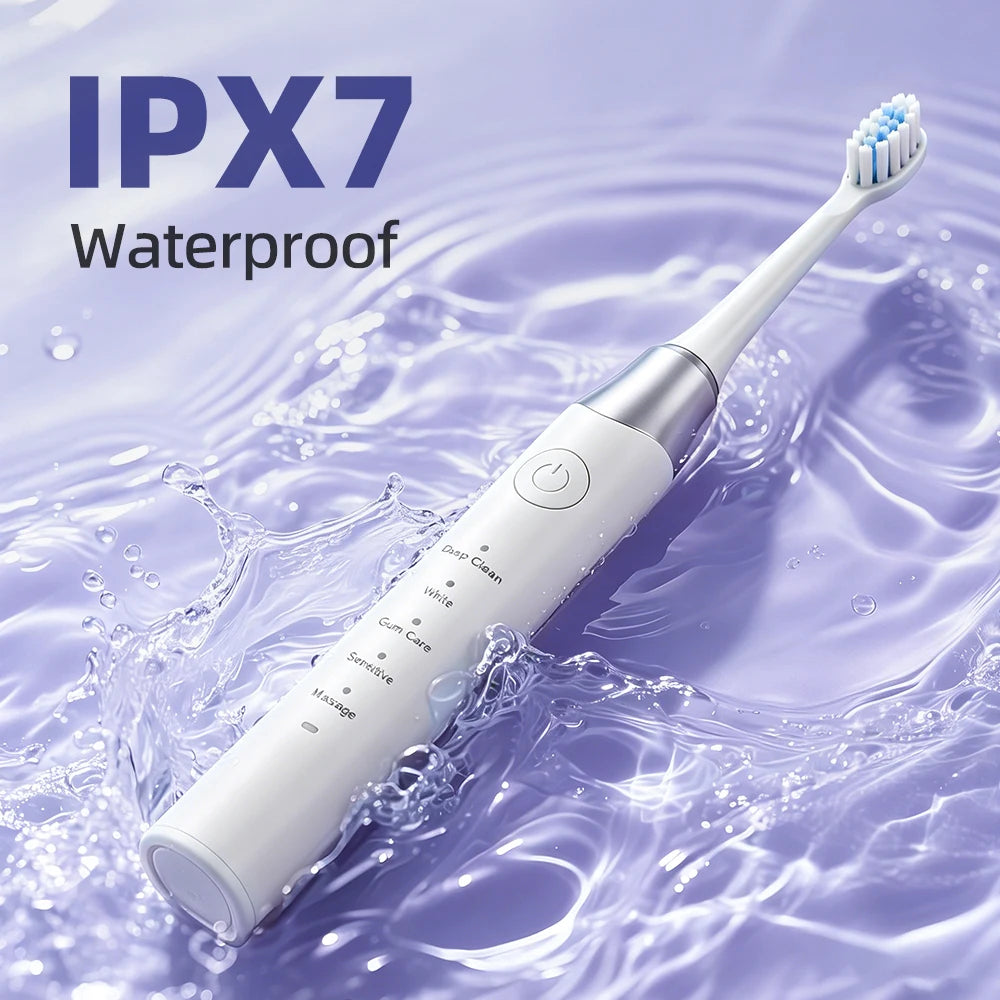IPX7 Waterproof Sonic Electric Toothbrush 5 Cleaning Modes Deep Clean Whitening Tooth Brush Gum Care Smart Timing Low Noise