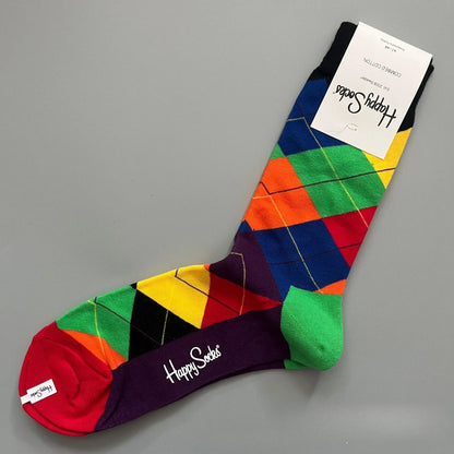 Cotton Happy Socks Men's Classic Crew Sock Shoe Size 10 - 13 Soft