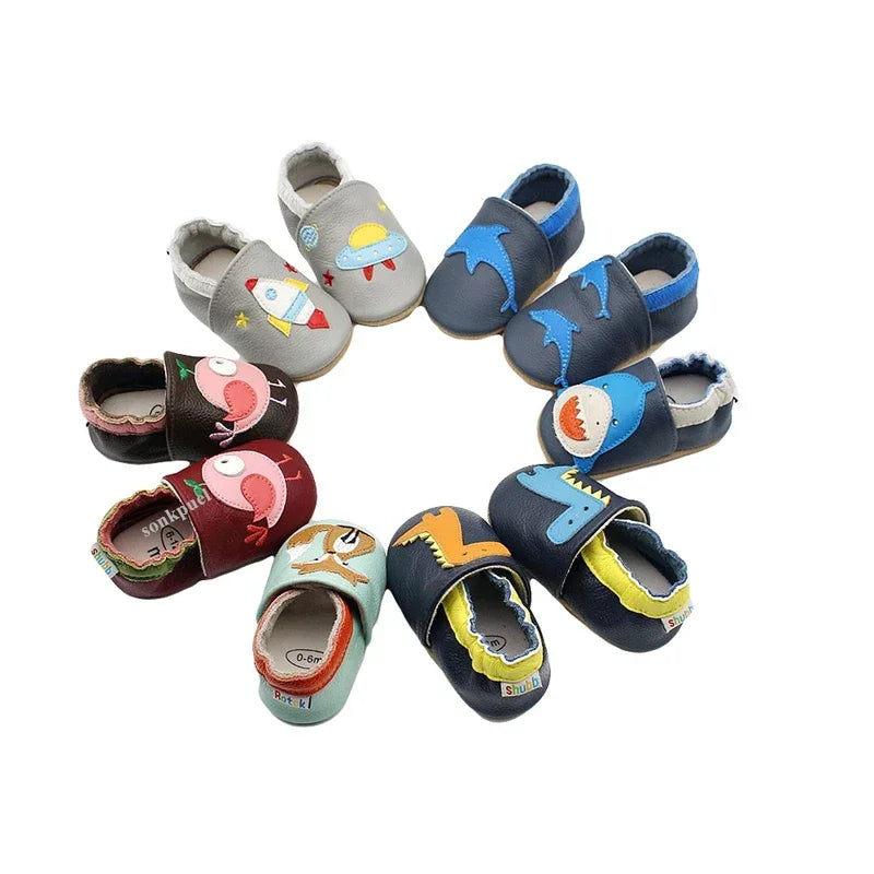 Toddle Baby Shoes Newborn Infant Shoe Boys Girls Soft Genuine First Walkers Baby Moccasins 0-24Months Cowhide Bottom Skid-Proof