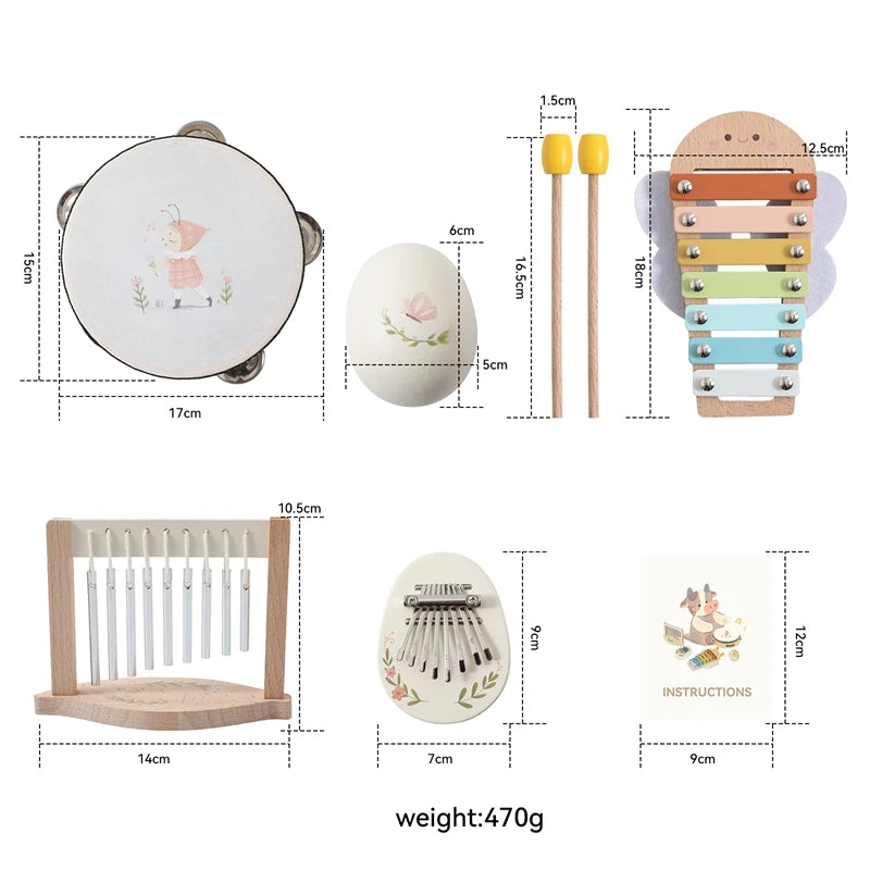 Montessori Music Instruments Baby 0 12 Months Toys Drum Xylophone Kids Early Educational Wooden Instruments Baby Toys Musical