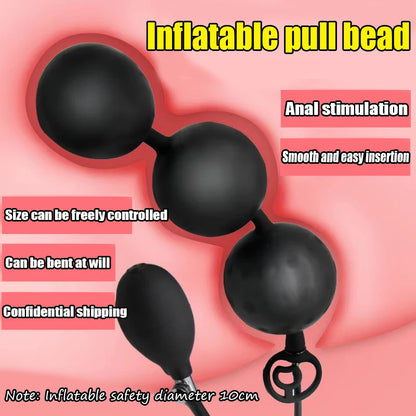 three-ball inflatable anal suppositories, posterior court anal suppositories, female sex toys, prostate massage, adult sex toys