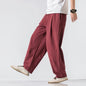 Men Clothes New Summer Japanese Casual Streetwear Harajuku Cotton Linen Baggy Pants Male Solid Oversized Bloomers Trousers M-5XL