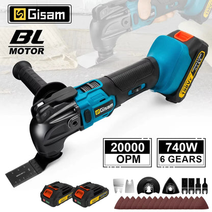 Gisam 20000OPM Cordless Quickrelease Oscillating Tool Multifunction Trimmer Power Tool Anti-Vibration for makita 18V battery Pin