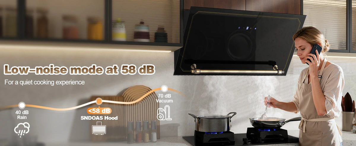 60cm Wall Hood - 400m³/h Suction, A+++ Energy, LED Lights, Dual Filter System, Retro Design‌