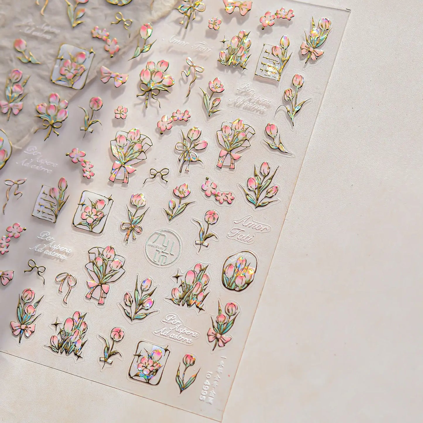 Retro Sunflower Nail Stickers Mixed Style 5D Bronzing Photo Frame Luxury Nail Art Decorations Decals Stickers Press On Nails DIY