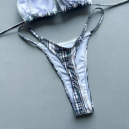 Plaid Print Bikinis Sexy Women Swimsuits Female Swimwear 2026 Micro Bikini Set Bathing Suit Swimming Suits Beachwear Biquini