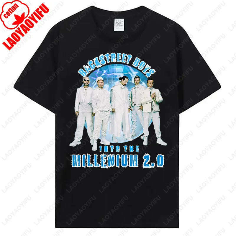 Backstreet Boys Millennium Tour Music Vintage Tshirt Men Women Hipster Popular Tops Summer Fashion Streetwear Unisex Tees Gift