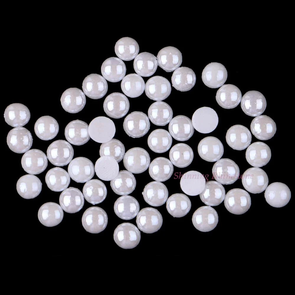 Ceramic Hotfix Rhinestone 3mm to 10mm Flatback Polymer Clay Hot Fix Strass Stones Iron-On White Color