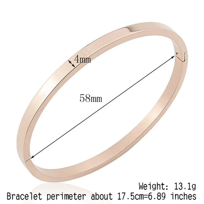 Hot Fashion Stainless Steel Jewelry Oval Bangle for Woman Child Charm Bracelet Party Love Wedding Brand Gift Wholesale