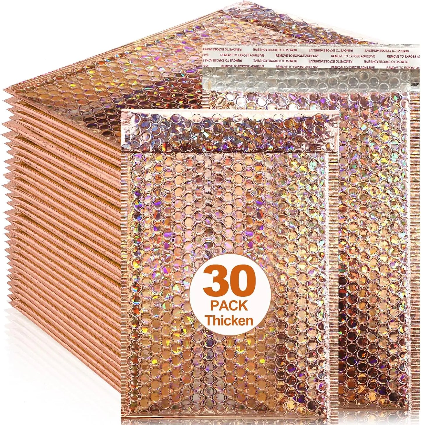 30Pcs Holographic Bubble Mailer Mailing Envelope Thicken Protection Waterproof Padded Bubble Envelopes Pack Bag for Shipping