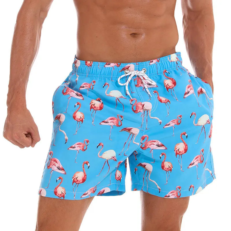 3D Print Flamingo Sports Quick-dry Breathable Men Women Pants Outdoor Casual Vacation Beach Hawaiian Sea Surfing Shorts Summer