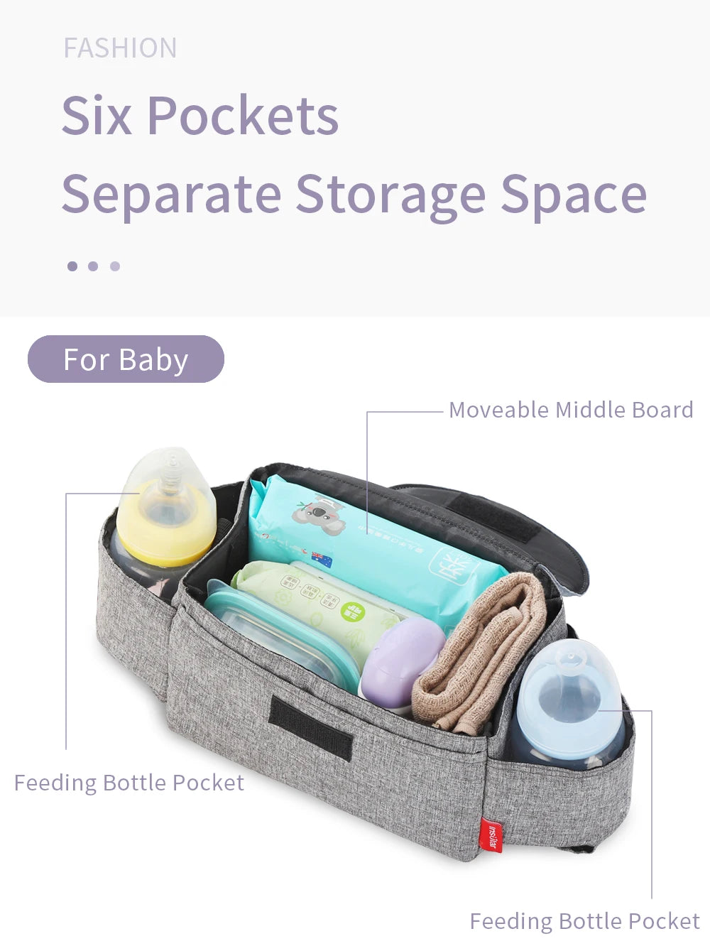 Baby Stroller Bag Pram Organizer Stroller Accessories Stroller Cup Holder Cover Trolley Organizer Pouch Travel Accessories