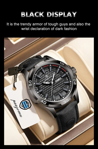 PAAZOMU Man Luxury Brand Watch Waterproof Luminous Date Week Men's Quartz Wristwatch Stainless Steel Fashion Sports Men Watches