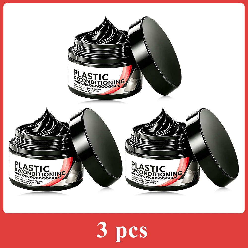 Car Plastic Care Paste Renovates Polishes Interior and Exterior Plastics Dustproof Dirt-Resistant and Adds Shine