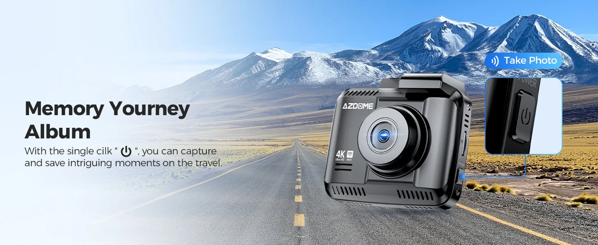 AZDOME Dash Cam GS63H 4K Built-In GPS Wi-Fi Dash Car Camera with Starvis 2.4" Screen WDR Night Vision Car DVR Parking Monito