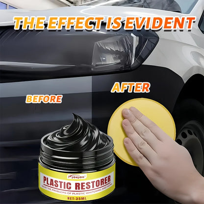 JOKJOK All-in-One Plastic Polish & Restorer Wax - UV Protection Formula, Gel for Car Interiors, Tires, Seats, Dashboard - Preven