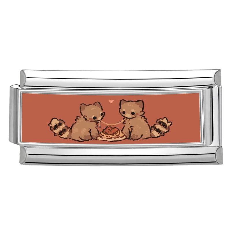 2025 New Women's Gift Cute Rabbit Cat Dogs Italian Charms Links Beads Fit 9mm Stainless Steel Modular Modular Bracelet Jewelry