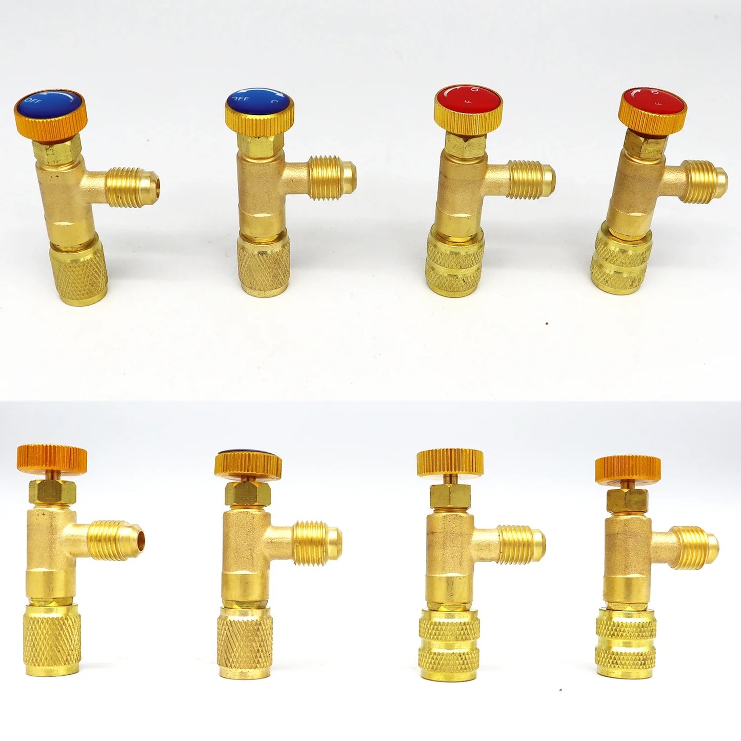 Air Conditioning Refrigerant Safety Valve R410A R22 1/4" 5/16" Refrigeration Charging Safety Liquid Adapter Hand Tool Parts