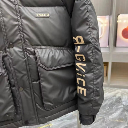 Fashion Men's Hooded Down Jacket Fall Winter Thick Warm Outdoor Windproof Sportwear Coats Male Disposable White Duck Down Jacket