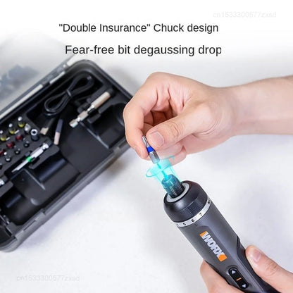 Worx 4V Mini Electrical Screwdriver Set WX242 Smart Cordless Electric Screw Driver USB Rechargeable 30 Bit Set Drill Tool