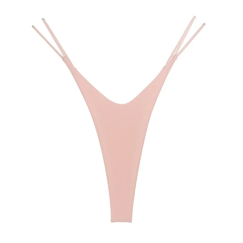 Meet'r Women Sexy Low Waist Thong Pantie Seamless Thin rope Underwear Female Solid Color G String Lingerie Temptation Bikini