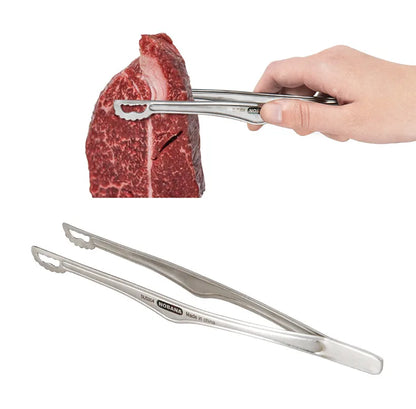NOBANA Camping Clip Stainless Steel Kitchen Beef Food Tongs Ultralight Heat-Resistant Reusable Camping Cookware for BBQ Picnic