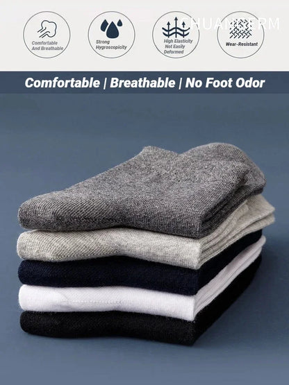 CHUANGERM 10‑Pack Men Black Business Socks Soft Breathable Comfort Formal Dress Socks For Daily Office Work Socks