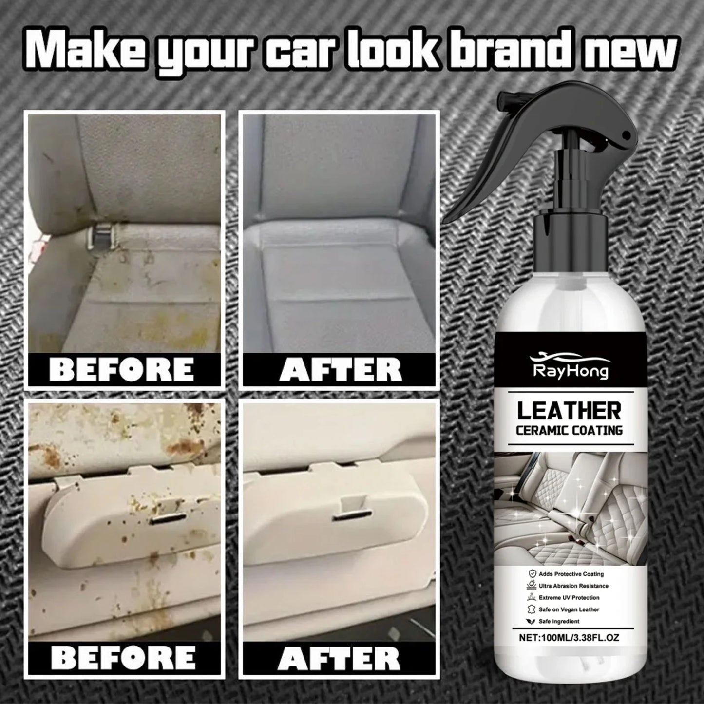 Multi Purpose Car Interior Cleaner Spray Wash Free Ceiling Leather Fabric seat cleaner powerful stain removal Detailing Liquid