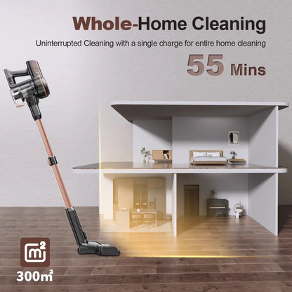 INSE S7P cordless vacuum cleaner, 465W 45KPA Wireless Vacuum Cleaner with Suction Power,  8*2200mAh battery, 50000Pa Strong Suction, 45-60mins runtime,1.2L