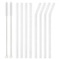 8Pcs Reusable Drinking Straw Colorful Glass Straws Eco-friendly High Borosilicate Glass Straw Glass Tube Party Bar Drinkware